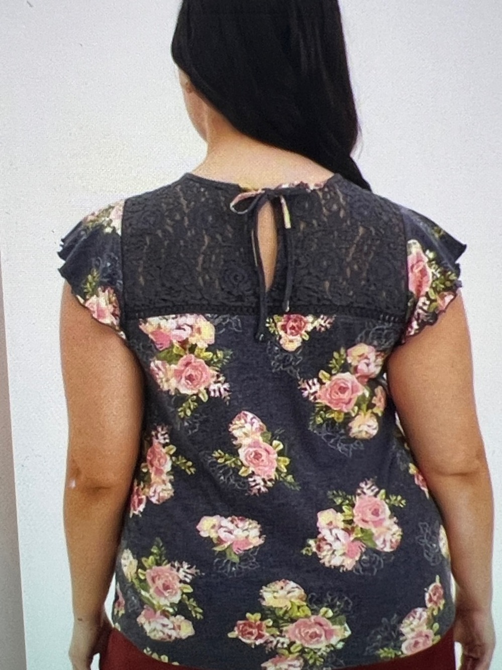 Torrid floral Tunic Lace neck Top - Picture 2 of 6
